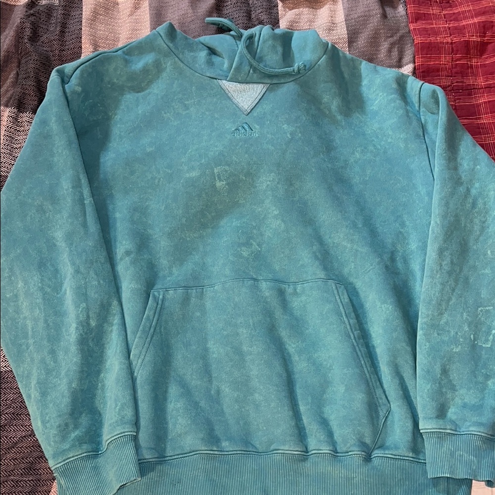 Adidas Blue Sweatshirt Casual Fleece Hoodie